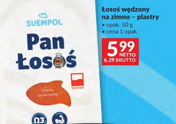 Łosoś wędzony na zimno – plastry Pan Łosoś Suempol promocja w Makro