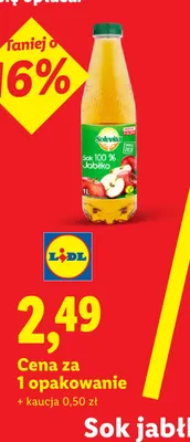 Sok jabłkowy 100% Solevita promocja w Lidl