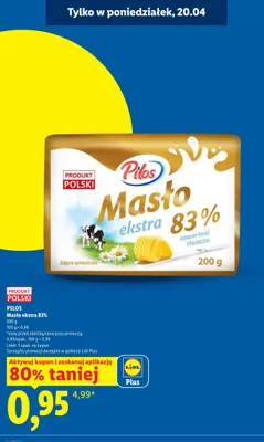 Masło ekstra 83% promocja w Lidl