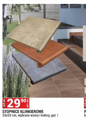 Stopnice klinkierowe mrozoodporne 33x33cm wybrane wzory i kolory gat. I promocja w Merkury Market