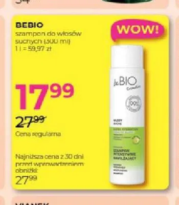 Szampon do włosów suchych Bebio promocja w Drogerie Jawa
