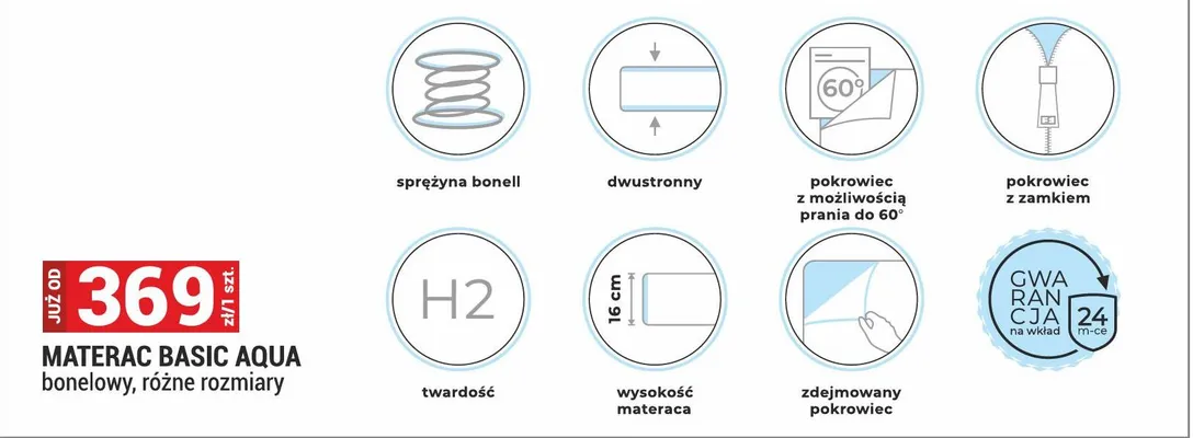 Materac Basic Aqua promocja w Merkury Market