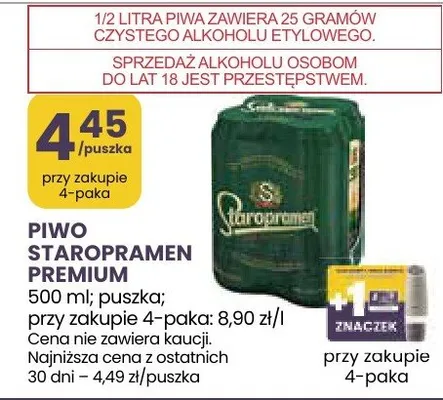 Piwo Staropramen Premium promocja w Stokrotka