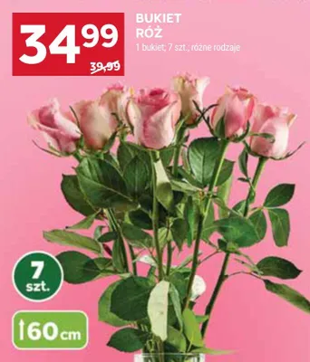 Bukiet róż 7szt różne rodzaje promocja w Stokrotka