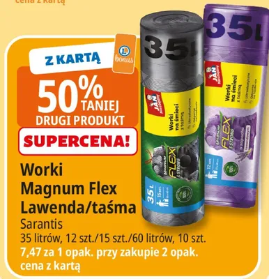 Worki Magnum Flex Lawenda/Taśma promocja w Leclerc