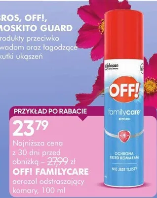 Off! familycare aerozol odstraszający komary promocja w Super-Pharm