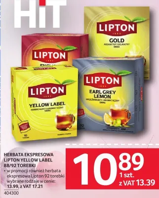 Herbata ekspresowa LIPTON YELLOW LABEL 88/92 TOREBKI promocja w Selgros