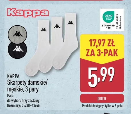Skarpety męskie 3-pak Kappa promocja w Aldi