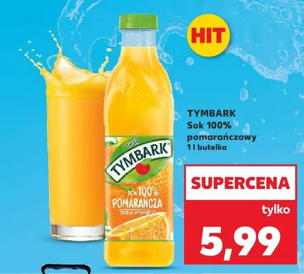 Sok 100% pomarańczowy Tymbark promocja w Kaufland