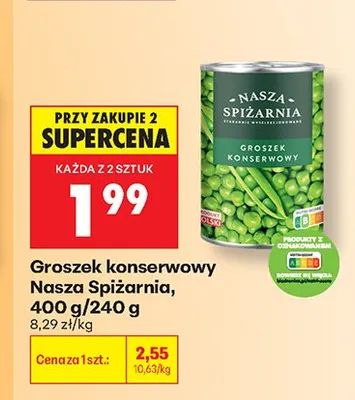 Groszek konserwowy Nasza Spiżarnia promocja w Biedronka