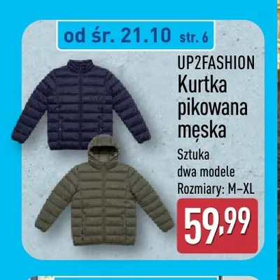 Kurtka pikowana męska Up2fashion promocja w Aldi