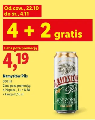 Piwo Namysłów Pils promocja w Lidl