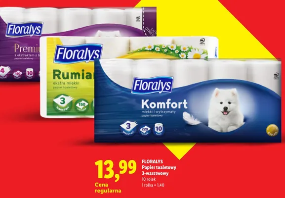 Papier toaletowy Floralys Premium 3-warstwowy promocja w Lidl