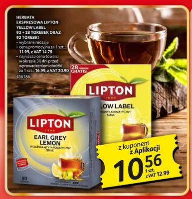Herbata ekspresowa Lipton Yellow Label promocja w Selgros