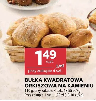 Bułka kwadratowa orkiszowa na kamieniu promocja w Stokrotka
