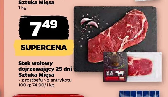 Stek wołowy dojrzewający 25 dni Sztuka Mięsa z rostbefu promocja w Netto