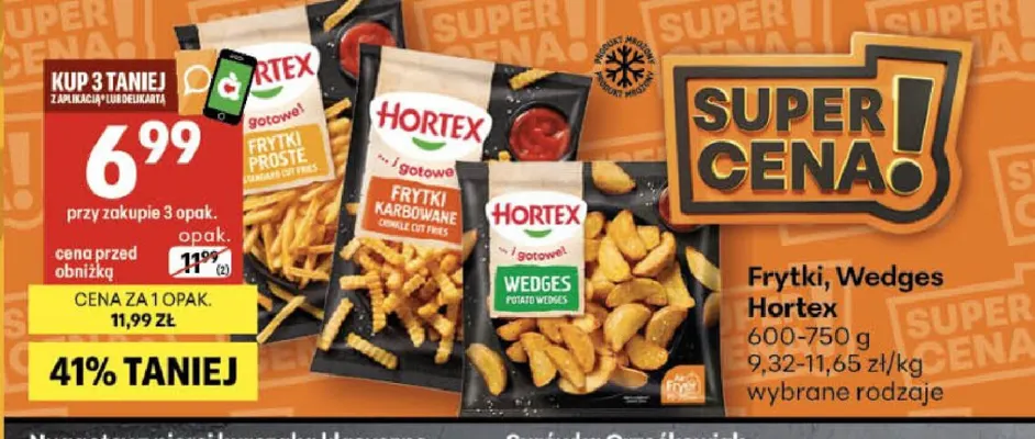 Frytki Wedges Hortex promocja w Delikatesy Centrum