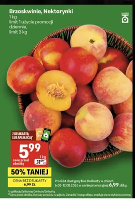 Brzoskwinie promocja w Delikatesy Centrum