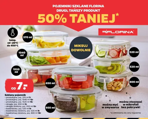 Szklany pojemnik Florina kwadratowy promocja w Netto