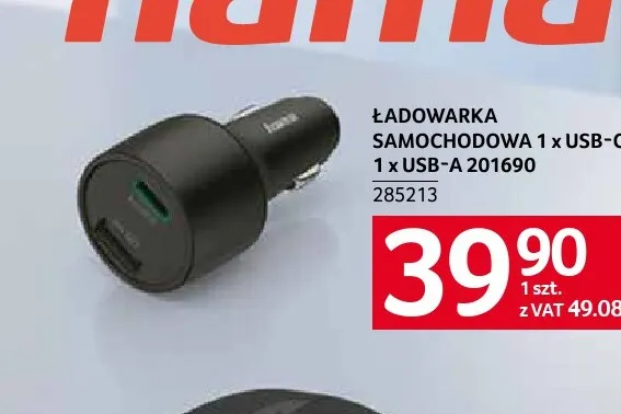 Ładowarka samochodowa 1 x USB-C 1 x USB-A 201690 Hama promocja w Selgros