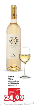 Wino białe półwytrawne Paxis Medium Dry promocja w Kaufland