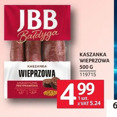 Kaszanka wieprzowa JBB Bałdyga promocja w Selgros
