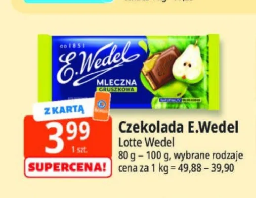 Czekolada E.Wedel promocja w Leclerc