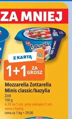 Mozzarella Zottarella Minis Classic promocja w Leclerc