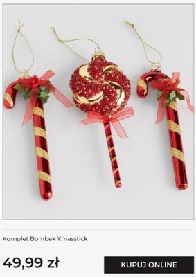 Komplet bombek Xmasstick Home & You promocja w home&you