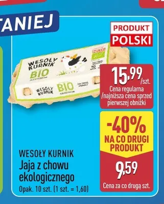 Jaja z chowu ekologicznego WESOŁY KURNIK promocja w Aldi