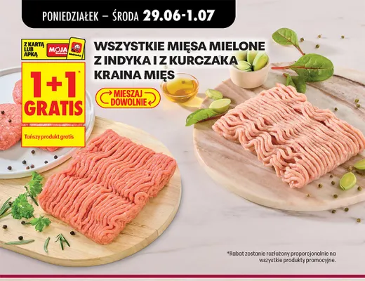 Mięsa mielone z indyka i z kurczaka Kraina Mięs promocja w Biedronka
