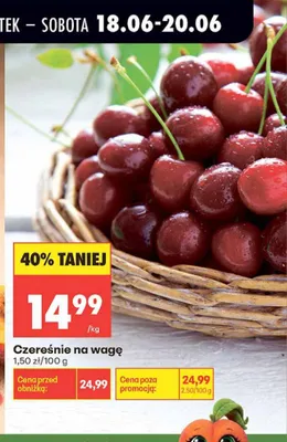 Czereśnie na wagę promocja w Biedronka