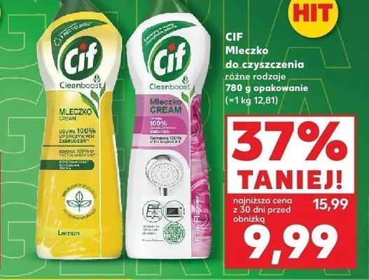 Mleczko do czyszczenia Cif Cleanboost Pink Flower promocja w Kaufland