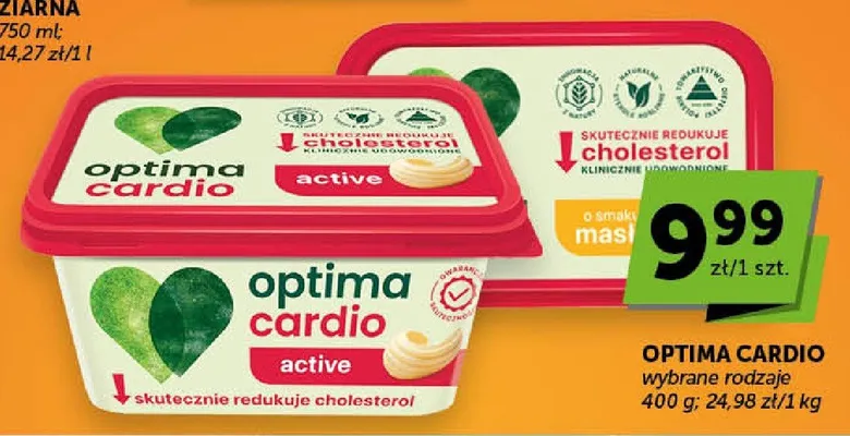 Margaryna Optima Cardio o smaku masła promocja w Groszek
