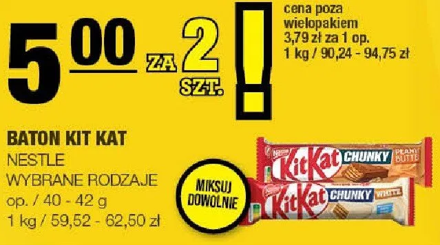 Baton kit kat wybrane rodzaje promocja w SPAR