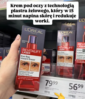 Krem pod oczy Revitalift Laser Eye Bag Instant Eraser promocja w Rossmann