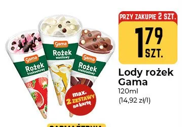 Lody rożek waniliowy Gama promocja w Społem Częstochowa