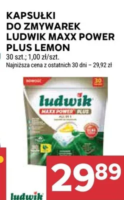 Kapsułki do zmywarek Ludwik Maxx Power Plus Lemon promocja w Stokrotka