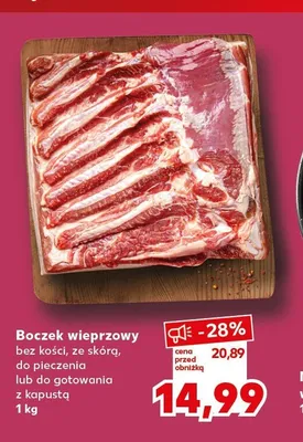 Boczek wieprzowy bez kości ze skórą promocja w Kaufland