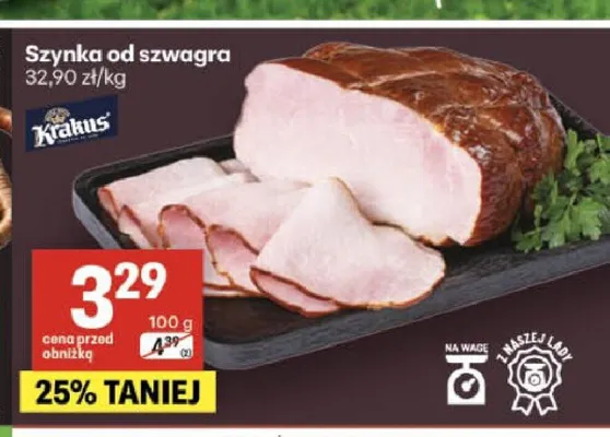 Szynka od szwagra Krakus promocja w Delikatesy Centrum