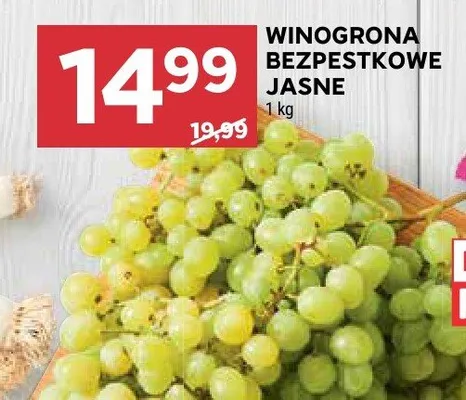 Winogrona bezpestkowe jasne promocja w Stokrotka