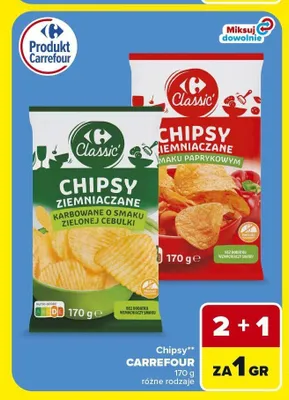 Chipsy ziemniaczane Carrefour Classic o smaku paprykowym promocja w Carrefour Market
