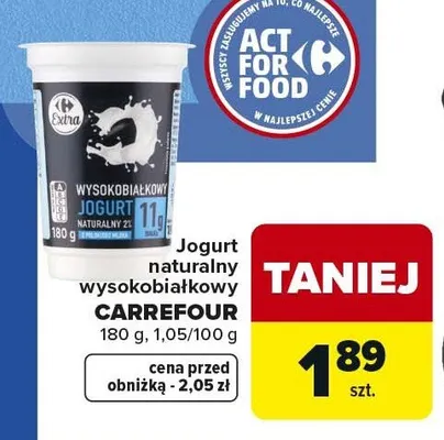 Jogurt naturalny wysokobiałkowy Carrefour promocja w Carrefour Market