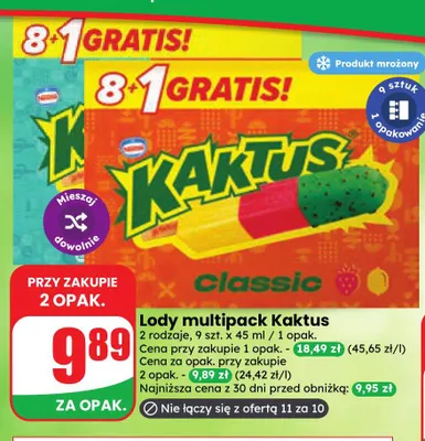 Lody Kaktus 9-pak promocja w Dino