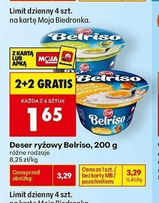 Deser ryżowy Zott Belriso mango promocja w Biedronka