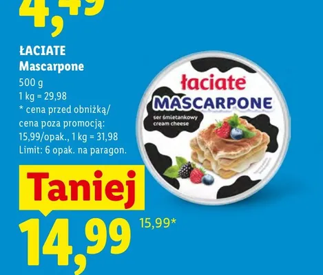 Serek mascarpone Łaciate promocja w Lidl