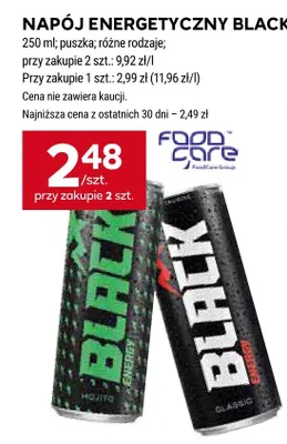 Napój energetyczny Black puszka promocja w Stokrotka