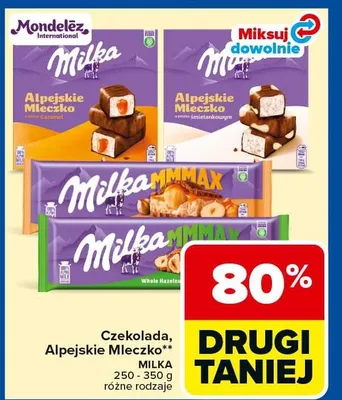 Czekolada, alpejskie mleczko promocja w Carrefour Market