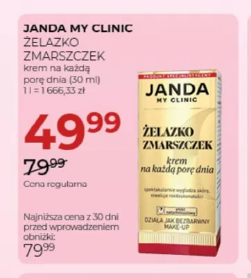 Krem do twarzy na każdą porę dnia Janda My Clinic Żelazko Zmarszczek promocja w Drogerie Jawa