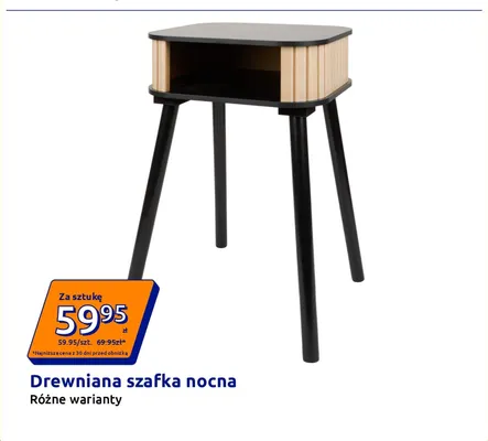 Drewniana szafka nocna promocja w Action